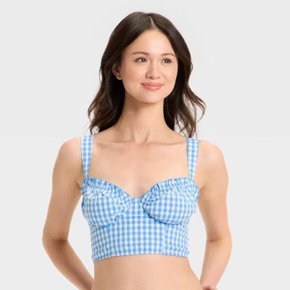 Colsie NWT Women's Blue Gingham Corset Size XL - Picture 1 of 6
